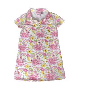 Forever 21 Pink Barbie Tropical Print Polo Dress Kids Size 9/10